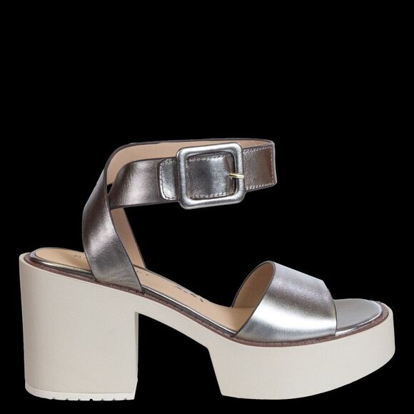 Naked Feet Iconoclast Platform Sandals Chunky Womens Size 6 M Metallic Open - Picture 2 of 12